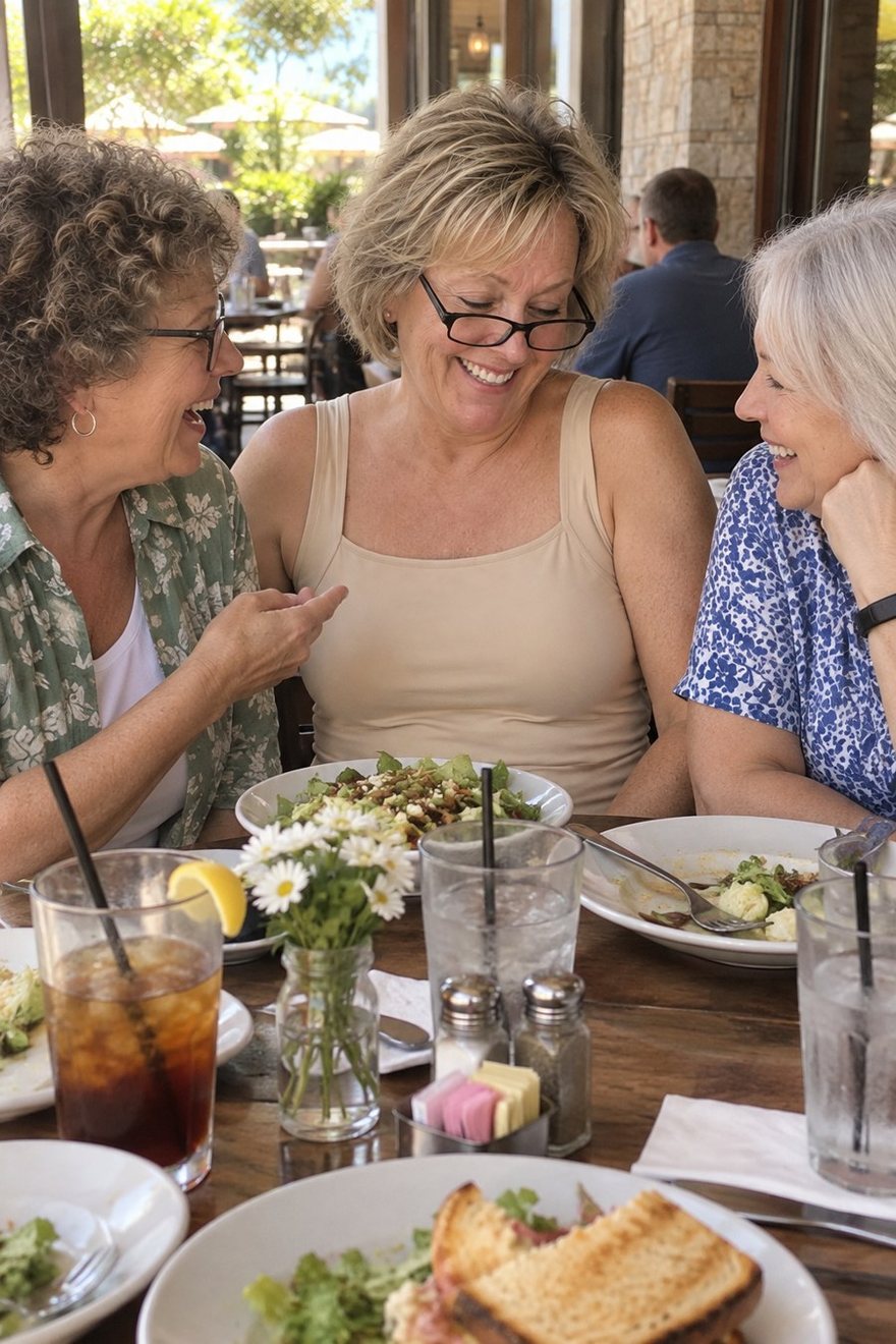 Susan at lunch with her friends